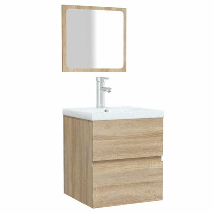 vidaXL Meuble de salle de bain avec miroir Chêne Sonoma Bois d'ingénierie