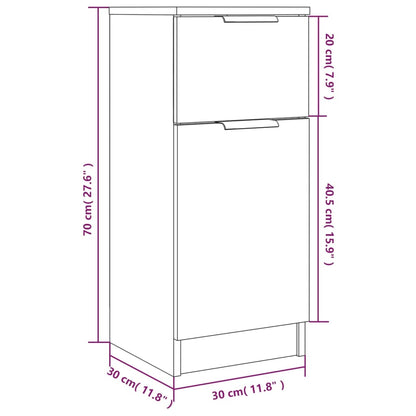 vidaXL Buffet blanc 30x30x70 cm Bois d'ingénierie