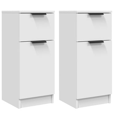 vidaXL Buffets 2 pcs Blanc 30x30x70 cm Bois d'ingénierie
