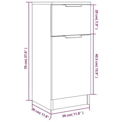 vidaXL Buffet chêne Sonoma 30x30x70 cm bois d'ingénierie