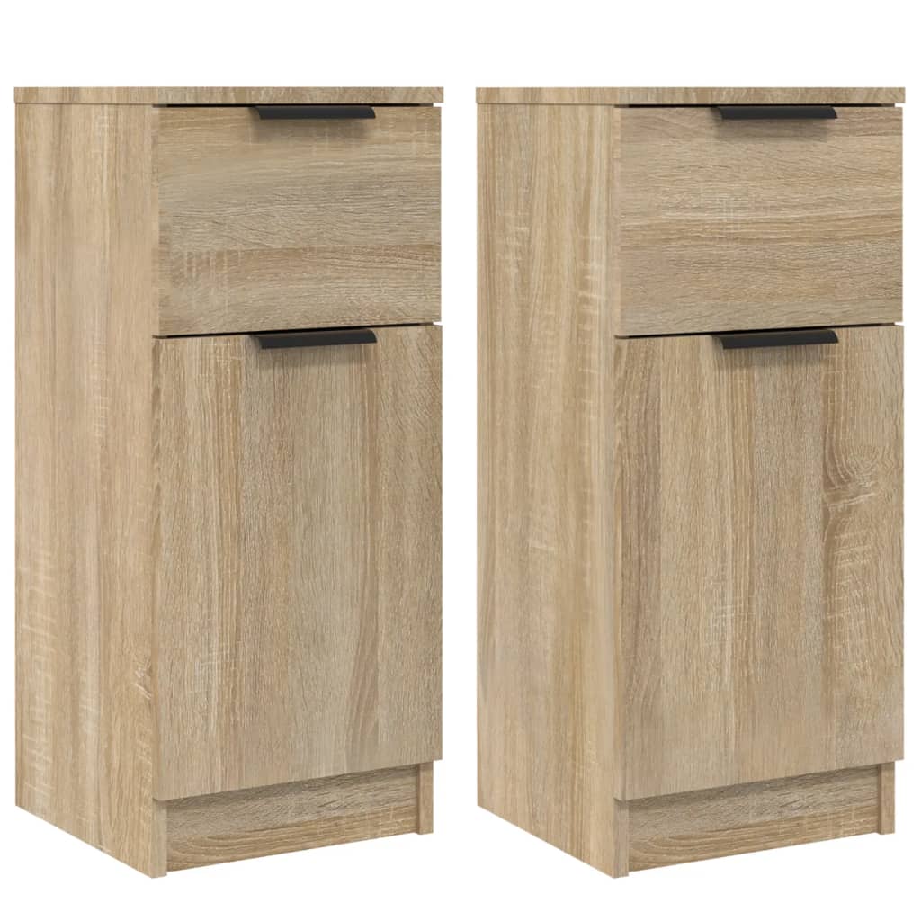 vidaXL Enfilades 2 pcs Chêne sonoma 30x30x70 cm Bois d'ingénierie