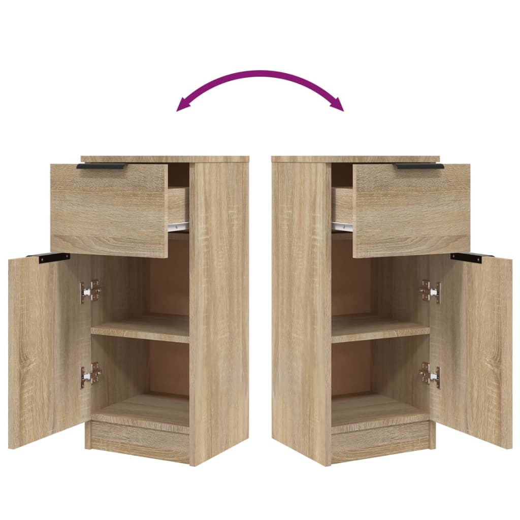 vidaXL Enfilades 2 pcs Chêne sonoma 30x30x70 cm Bois d'ingénierie
