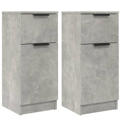vidaXL Buffets 2 pcs Gris béton 30x30x70 cm Bois d'ingénierie