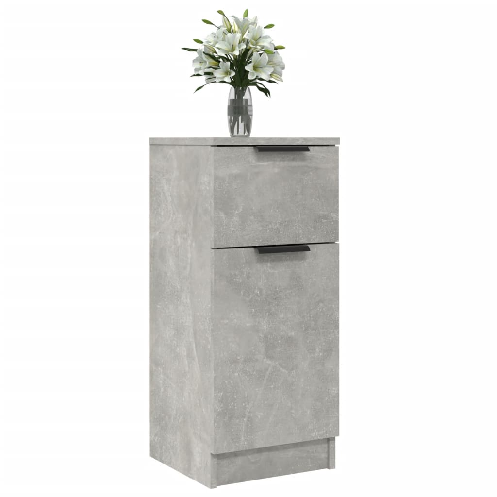 vidaXL Buffets 2 pcs Gris béton 30x30x70 cm Bois d'ingénierie