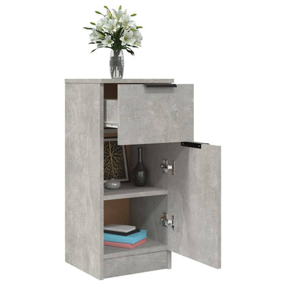 vidaXL Buffets 2 pcs Gris béton 30x30x70 cm Bois d'ingénierie
