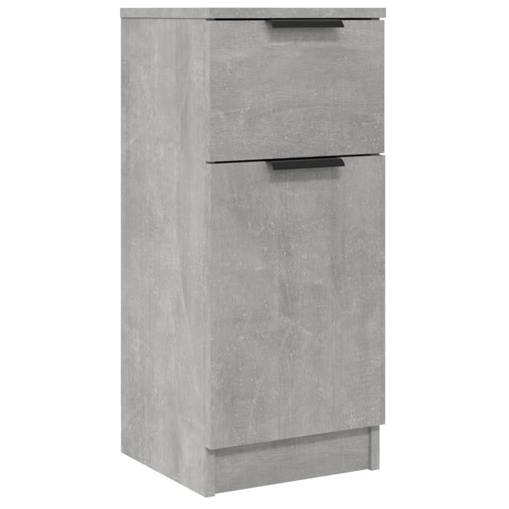 vidaXL Buffets 2 pcs Gris béton 30x30x70 cm Bois d'ingénierie