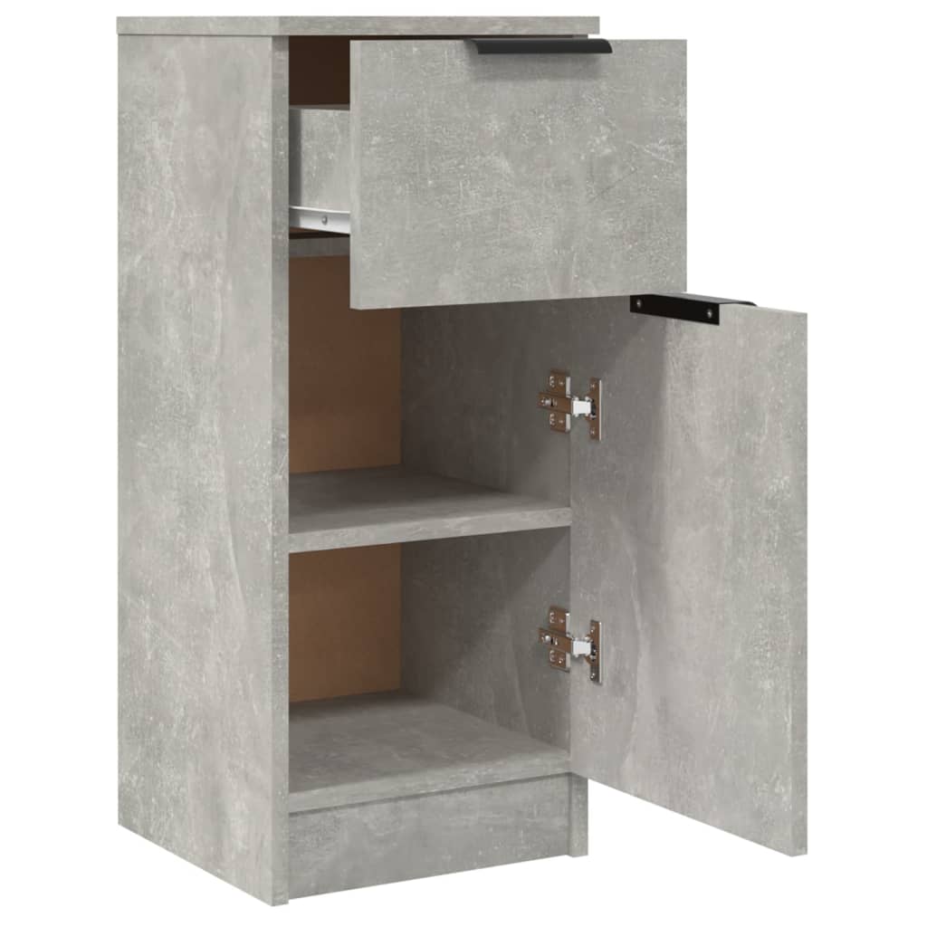 vidaXL Buffets 2 pcs Gris béton 30x30x70 cm Bois d'ingénierie