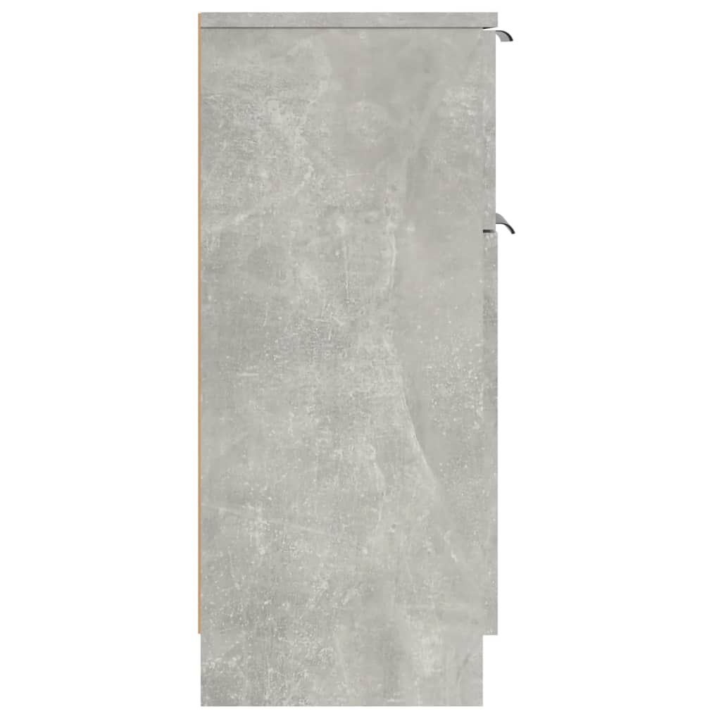 vidaXL Buffets 2 pcs Gris béton 30x30x70 cm Bois d'ingénierie