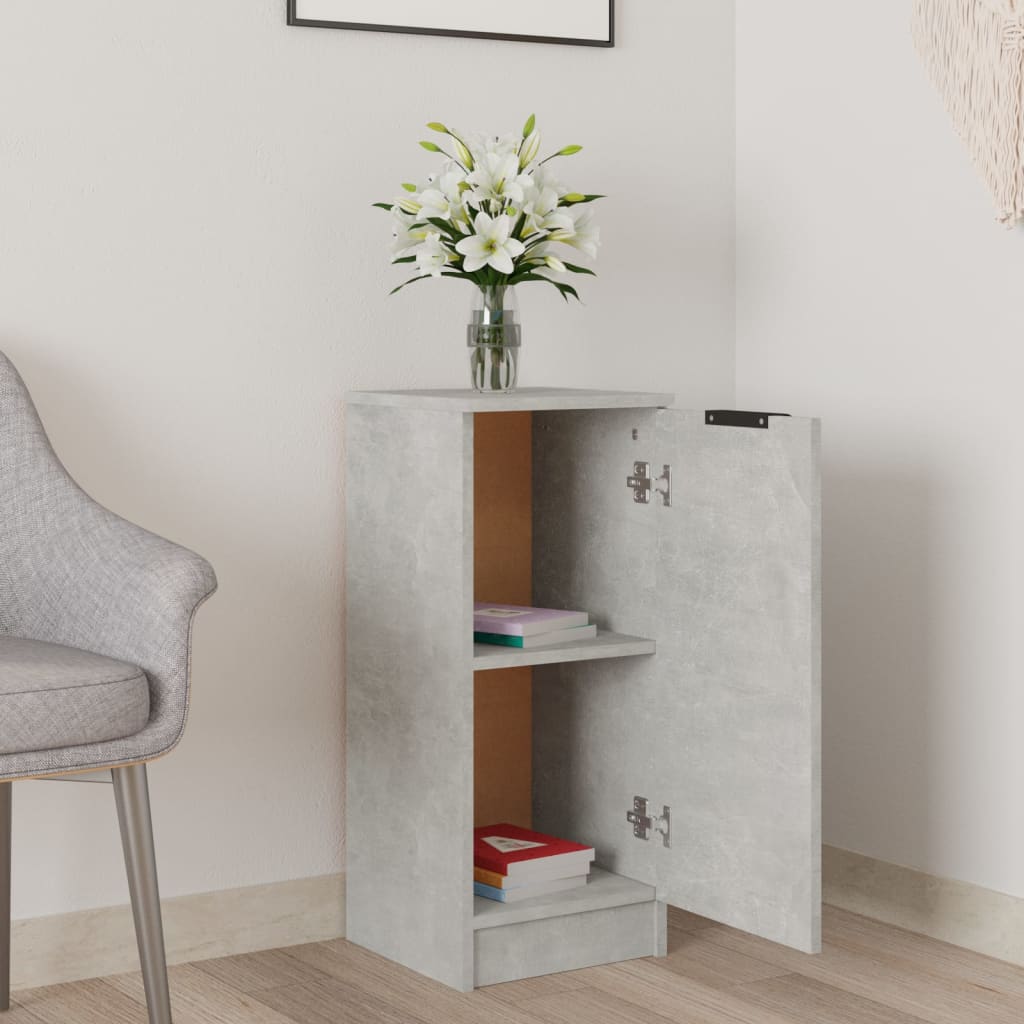 vidaXL Buffet Bas Gris Ciment 30x30x70 cm Bois d'ingénierie