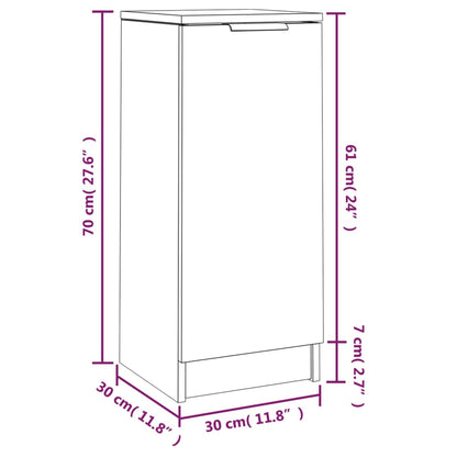 vidaXL Buffet Bas Gris Ciment 30x30x70 cm Bois d'ingénierie