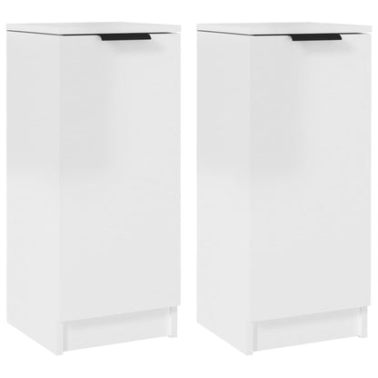 vidaXL Sideboards 2 Stk. Hochglanz-Weiß 30x30x70 cm Holzwerkstoff