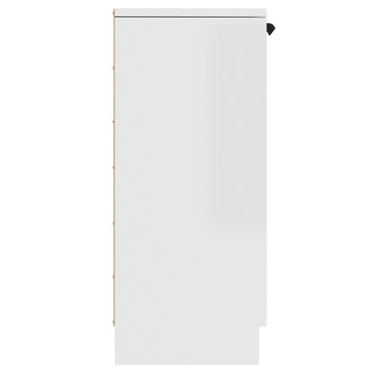 vidaXL Sideboards 2 Stk. Hochglanz-Weiß 30x30x70 cm Holzwerkstoff