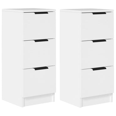 vidaXL Buffets 2 pcs Blanc 30x30x70 cm Bois d'ingénierie