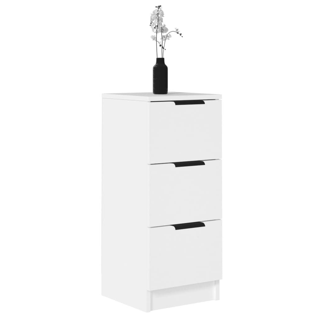 vidaXL Buffets 2 pcs Blanc 30x30x70 cm Bois d'ingénierie
