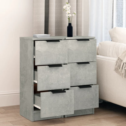vidaXL Sideboards 2 Stk. Betongrau 30x30x70 cm Holzwerkstoff
