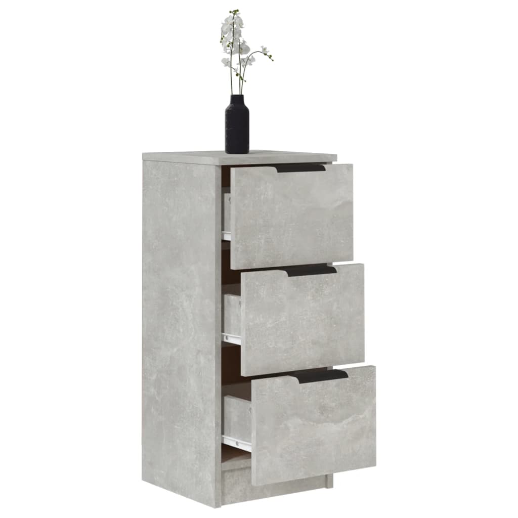 vidaXL Sideboards 2 Stk. Betongrau 30x30x70 cm Holzwerkstoff