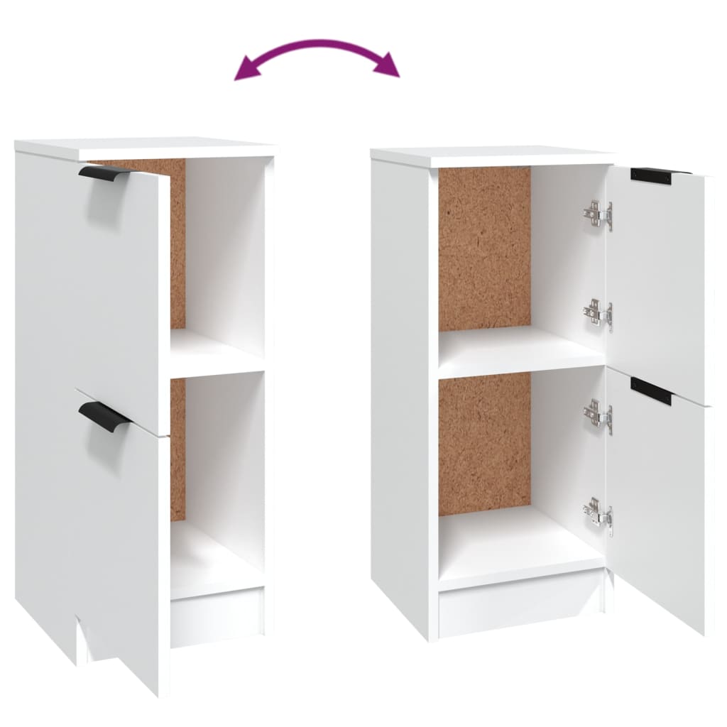 vidaXL Buffets 2 pcs Blanc 30x30x70 cm Bois d'ingénierie