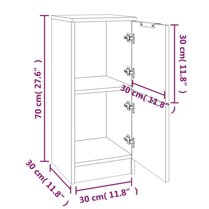 vidaXL Buffets 2 pcs Blanc 30x30x70 cm Bois d'ingénierie