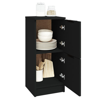 vidaXL Commodes 2 pcs Noir 30x30x70 cm Bois d'ingénierie