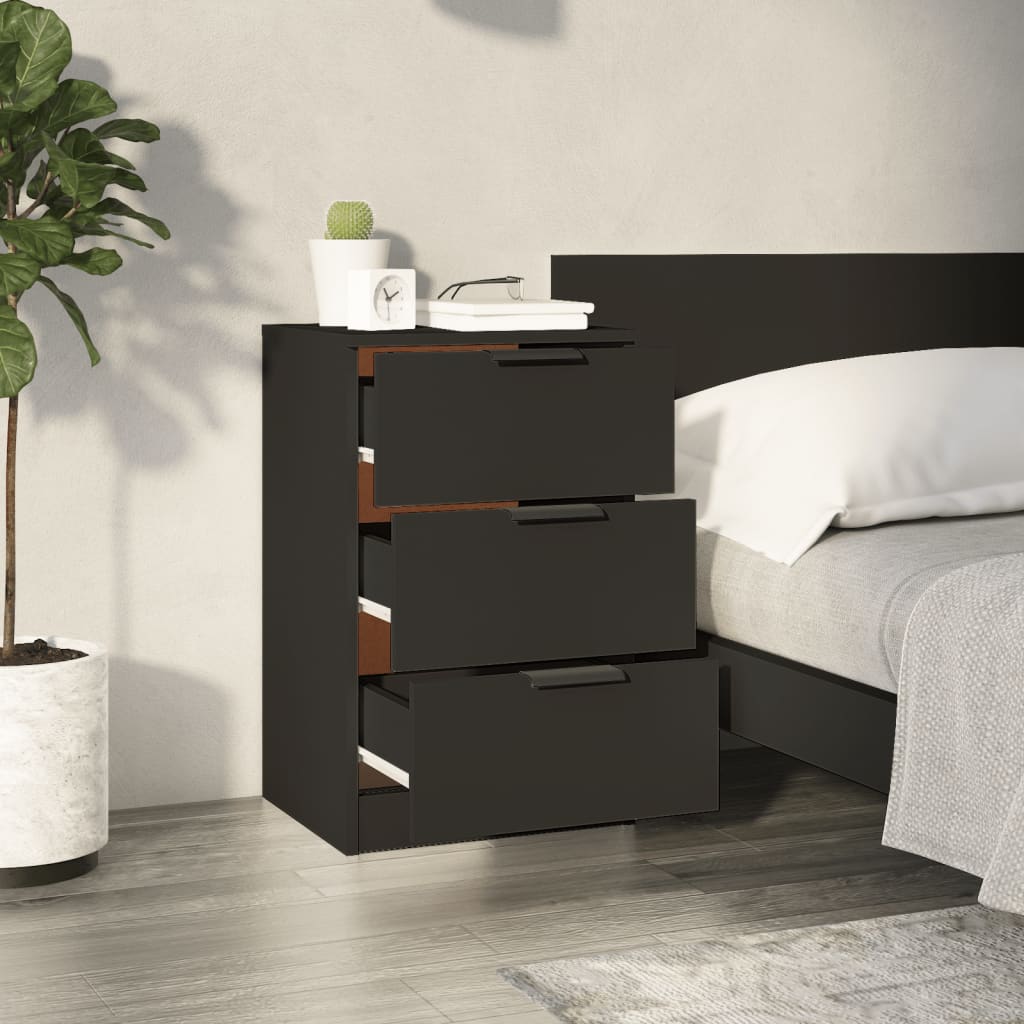vidaXL Nachttisch Schwarz 40x36x65 cm
