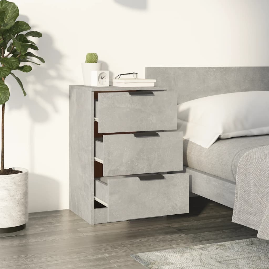 vidaXL Nachttisch Betongrau 40x36x65 cm