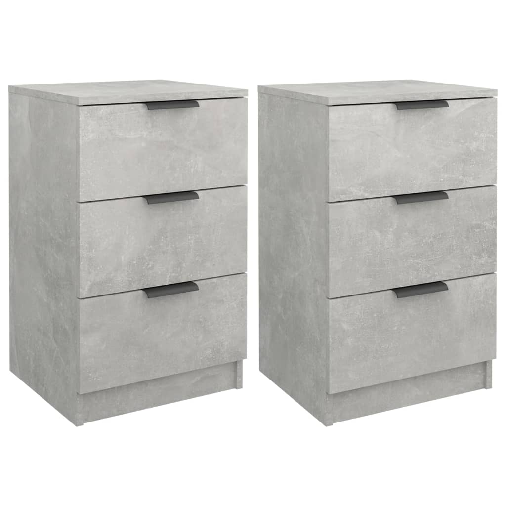 vidaXL Nachttische 2 Stk. Betongrau 40x36x65 cm