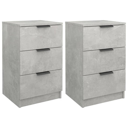 vidaXL Nachttische 2 Stk. Betongrau 40x36x65 cm