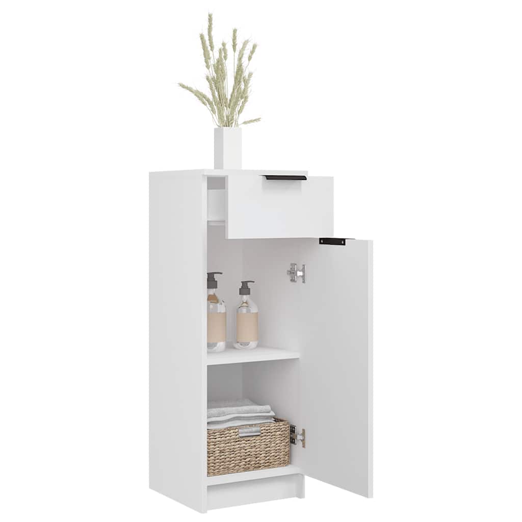 vidaXL Badschrank Weiß 32x33,5x90 cm Holzwerkstoff