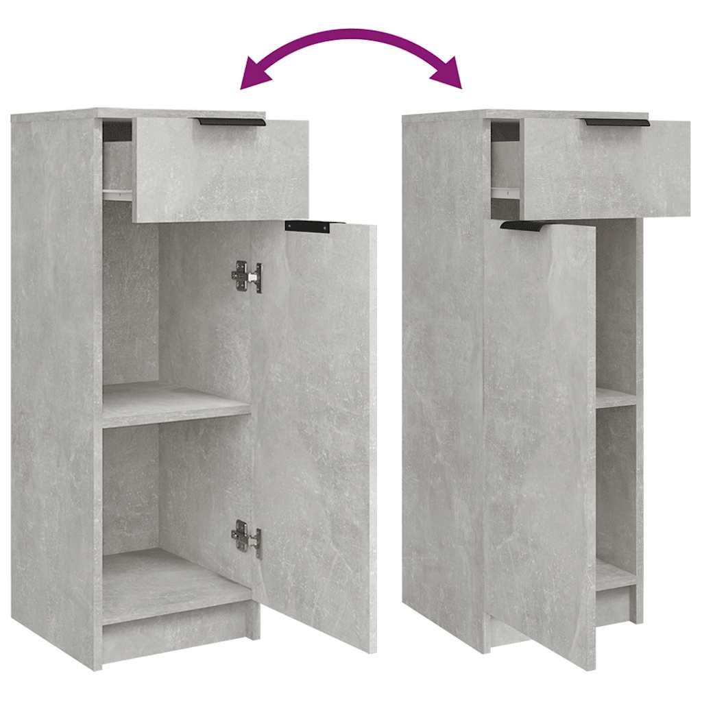 vidaXL Badschrank Betongrau 32x34x90 cm Holzwerkstoff