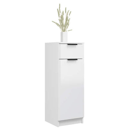 vidaXL Badschrank Hochglanz-Weiß 32x33,5x90 cm Holzwerkstoff