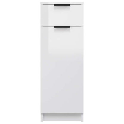 vidaXL Badschrank Hochglanz-Weiß 32x33,5x90 cm Holzwerkstoff
