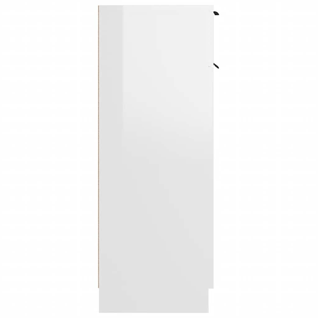 vidaXL Badschrank Hochglanz-Weiß 32x33,5x90 cm Holzwerkstoff