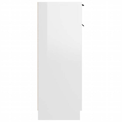 vidaXL Badschrank Hochglanz-Weiß 32x33,5x90 cm Holzwerkstoff