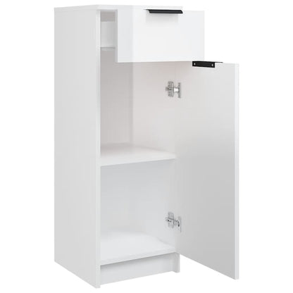 vidaXL Badschrank Hochglanz-Weiß 32x33,5x90 cm Holzwerkstoff