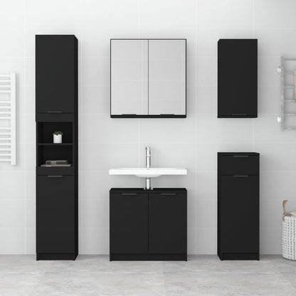 vidaXL Wand-Badeschrank Schwarz 32x20x67 cm