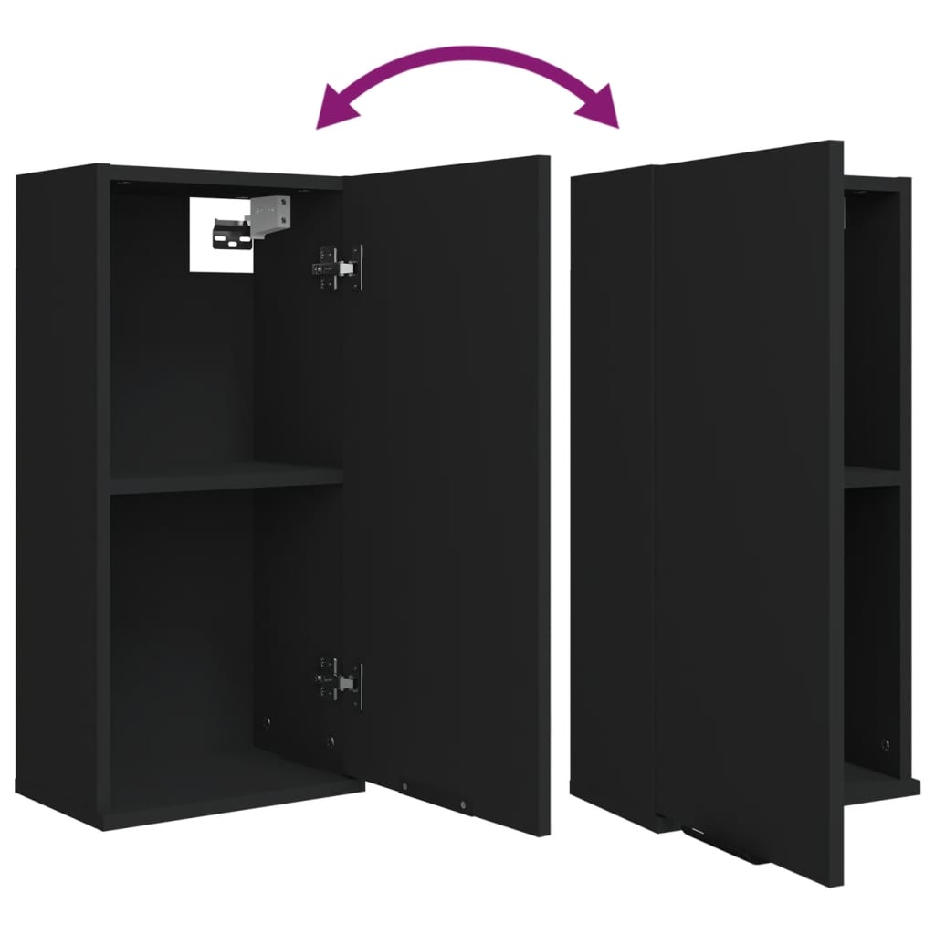 vidaXL Wand-Badeschrank Schwarz 32x20x67 cm