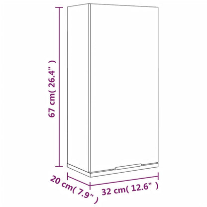 vidaXL Wand-Badeschrank Schwarz 32x20x67 cm