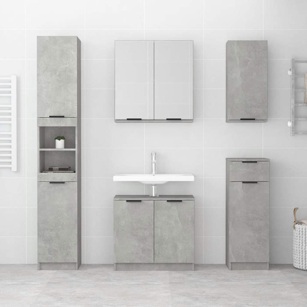 vidaXL Badschrank Betongrau 64,5x33,5x59 cm Holzwerkstoff