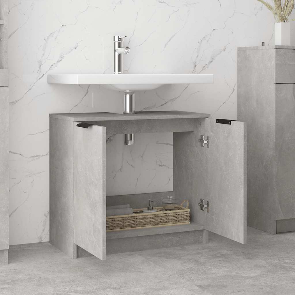 vidaXL Badschrank Betongrau 64,5x33,5x59 cm Holzwerkstoff