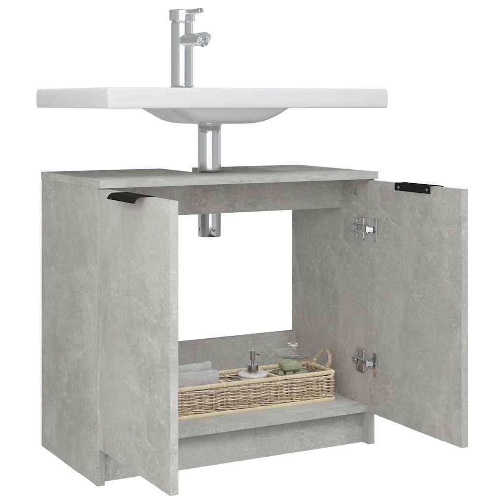 vidaXL Badschrank Betongrau 64,5x33,5x59 cm Holzwerkstoff
