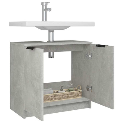 vidaXL Badschrank Betongrau 64,5x33,5x59 cm Holzwerkstoff