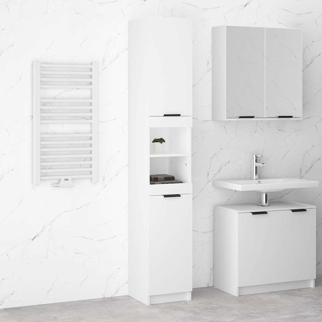 vidaXL Badschrank Weiß 32x34x188,5 cm Holzwerkstoff