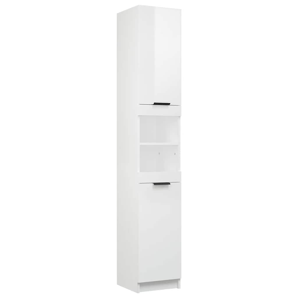 vidaXL Badschrank Hochglanz-Weiß 32x34x188,5 cm Holzwerkstoff