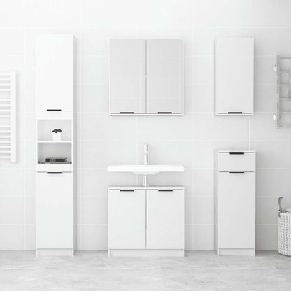 vidaXL Badschrank Hochglanz-Weiß 32x34x188,5 cm Holzwerkstoff