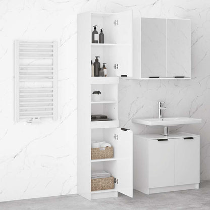 vidaXL Badschrank Hochglanz-Weiß 32x34x188,5 cm Holzwerkstoff