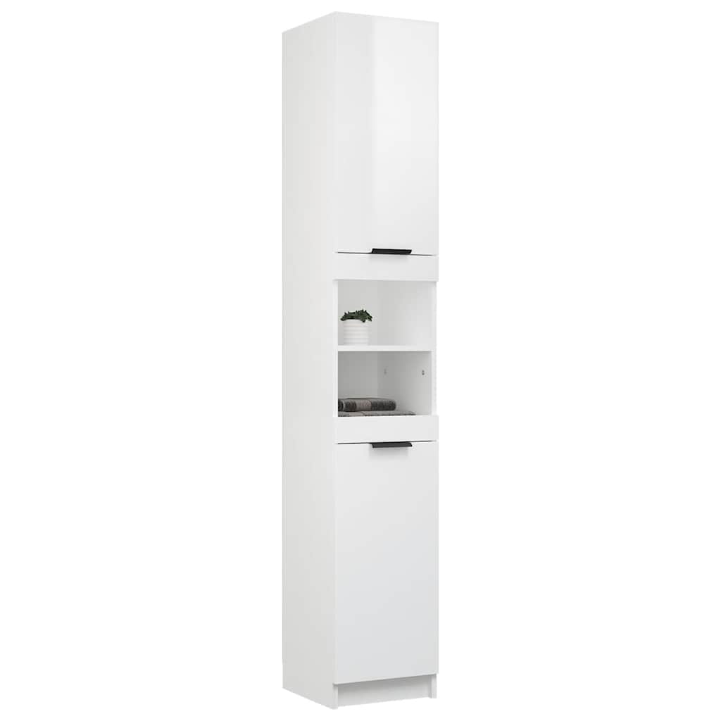 vidaXL Badschrank Hochglanz-Weiß 32x34x188,5 cm Holzwerkstoff