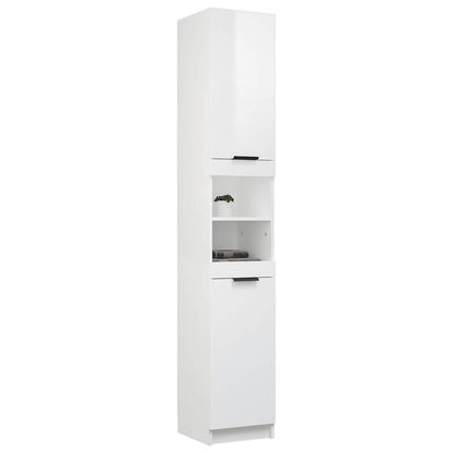 vidaXL Badschrank Hochglanz-Weiß 32x34x188,5 cm Holzwerkstoff