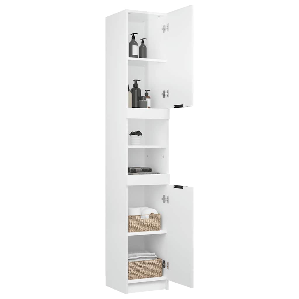 vidaXL Badschrank Hochglanz-Weiß 32x34x188,5 cm Holzwerkstoff