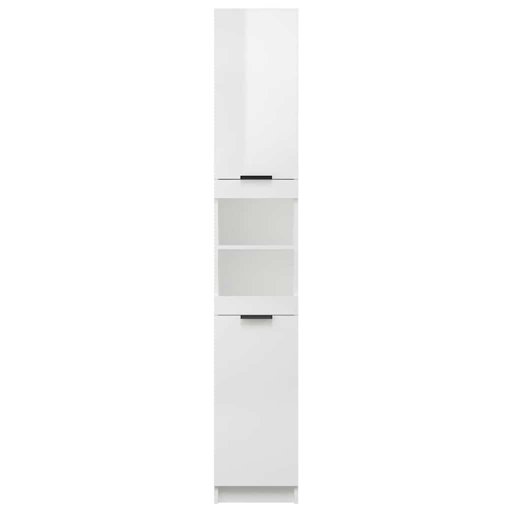 vidaXL Badschrank Hochglanz-Weiß 32x34x188,5 cm Holzwerkstoff