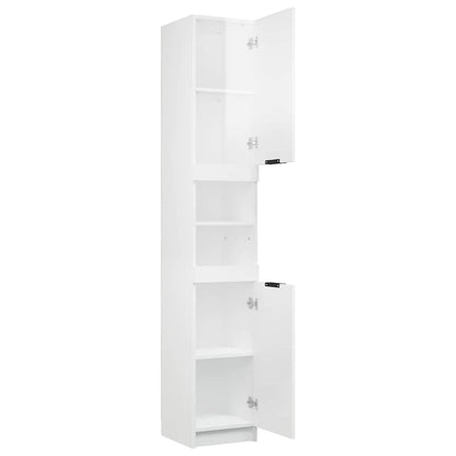 vidaXL Badschrank Hochglanz-Weiß 32x34x188,5 cm Holzwerkstoff